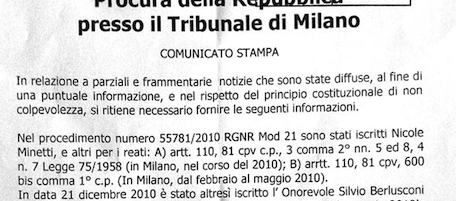 Cosa dice la procura su Berlusconi e Ruby