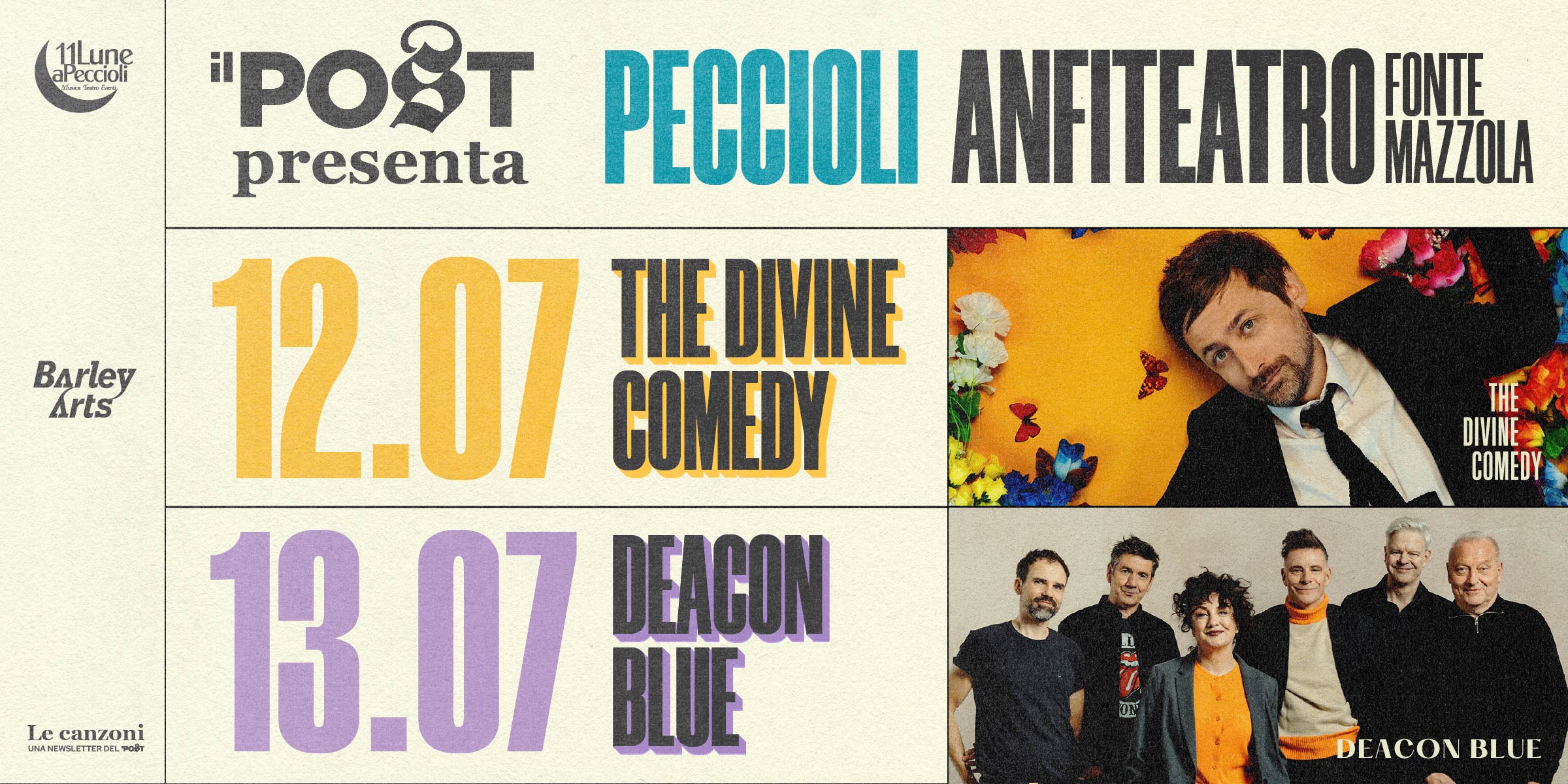 I Divine Comedy e i Deacon Blue in Italia, a luglio