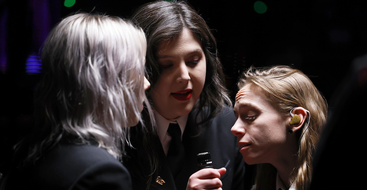 Phoebe Bridgers, Lucy Dacus e Julien Baker: le boygenius al Coachella Valley Music and Arts Festival. Indio, California, 22 aprile 2023 (Frazer Harrison/Getty Images for Coachella)