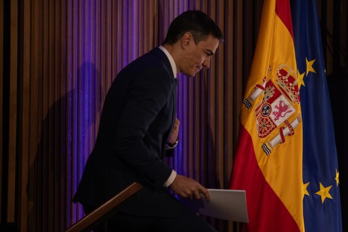 Pedro Sánchez, a Madrid il 14 gennaio 