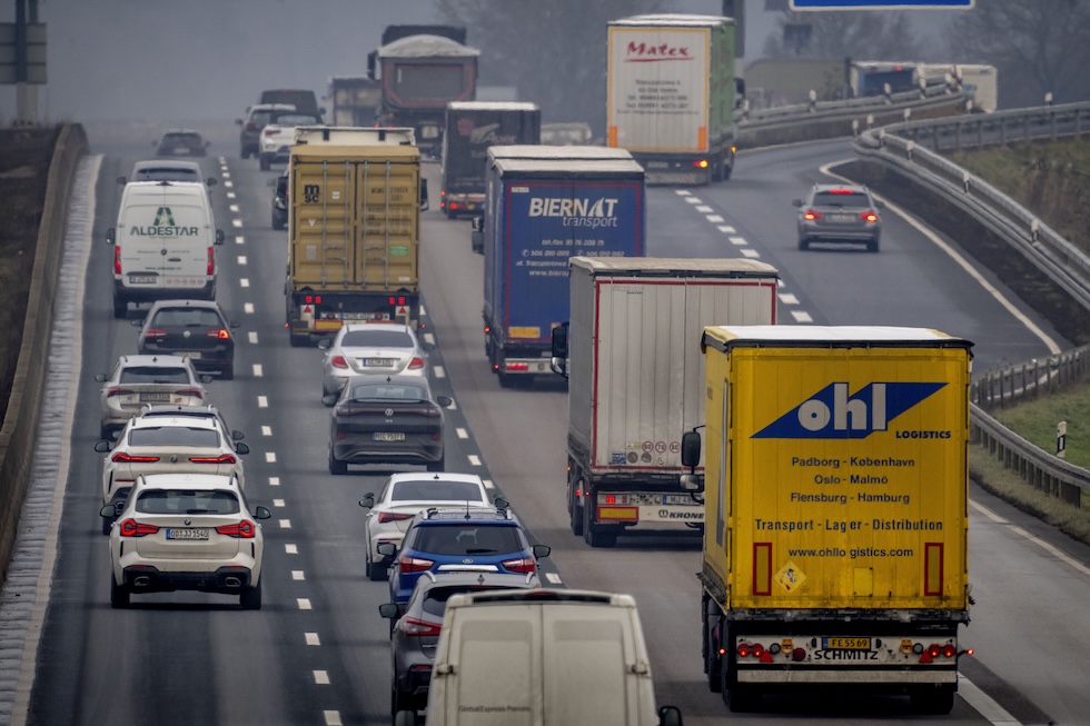Il traffico vicino a Francoforte, il 15 gennaio 