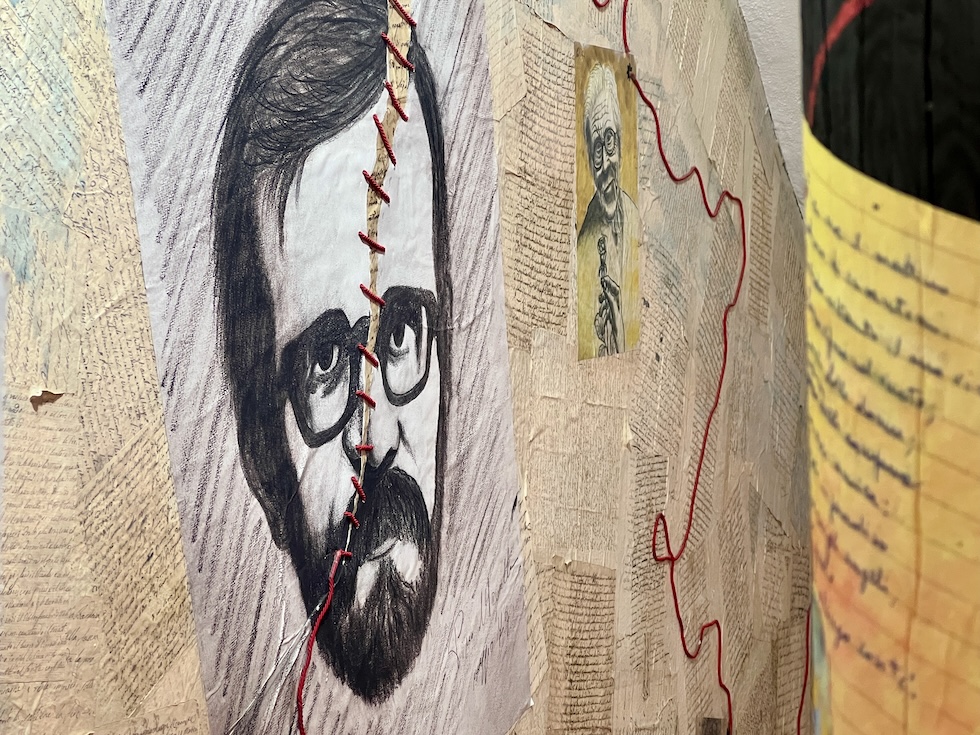 Un disegno che ritrae Peppino Impastato