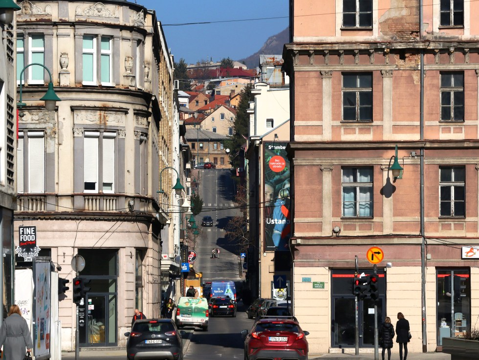 Alcune case nel centro di Sarajevo