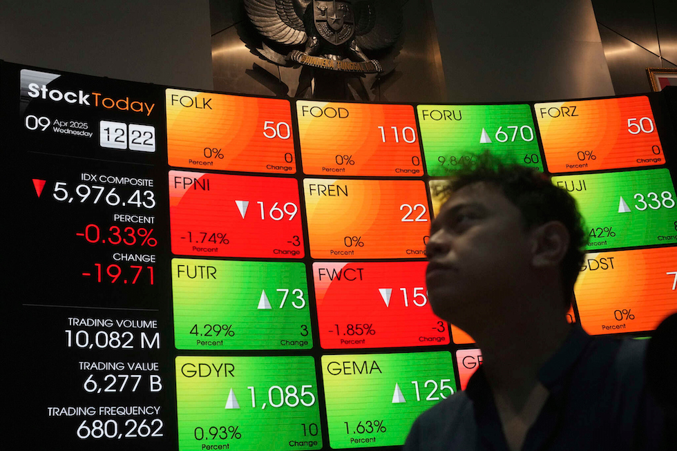 La borsa di Giacarta, in Indonesia, aprile 2025