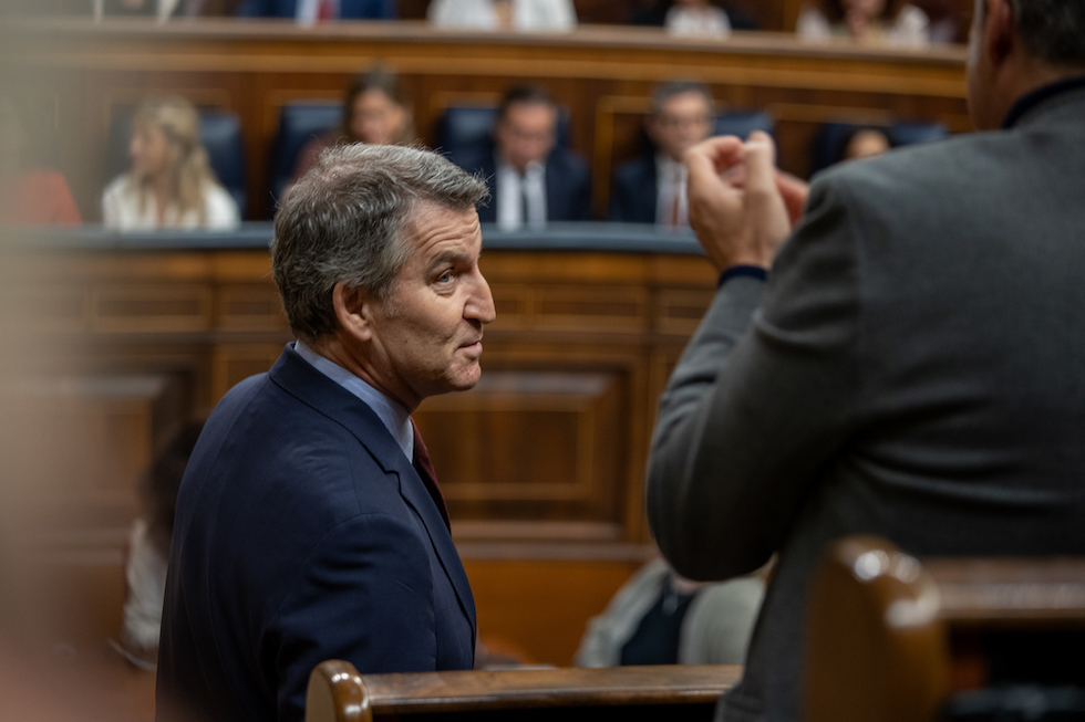Alberto Nuñez Feijóo, leader del Partito Popolare, nel marzo 2025