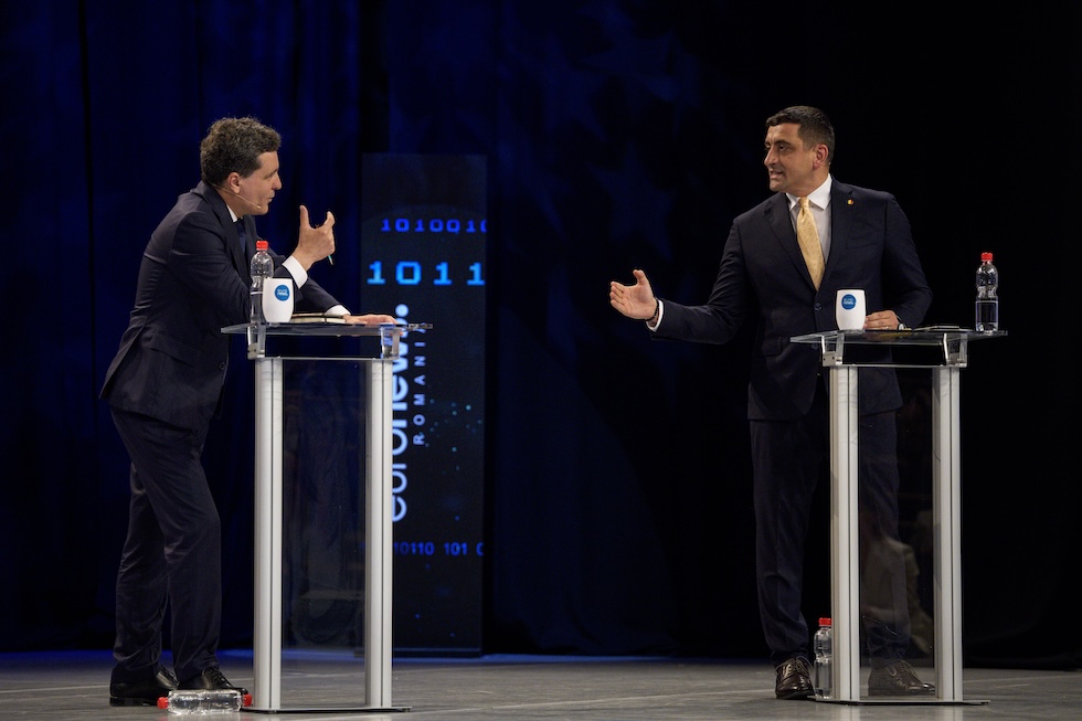 Dan e Simion durante un confronto televisivo, lo scorso 8 maggio 