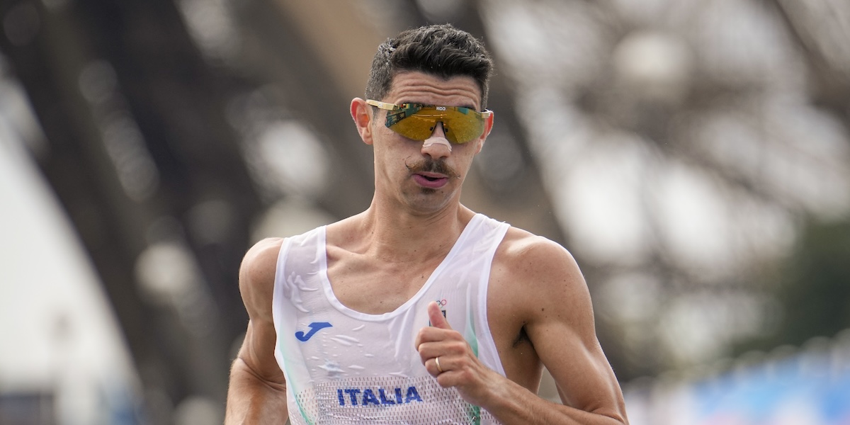 Massimo Stano alle Olimpiadi di Parigi, nell'estate del 2024 (AP Photo/Vadim Ghirda)