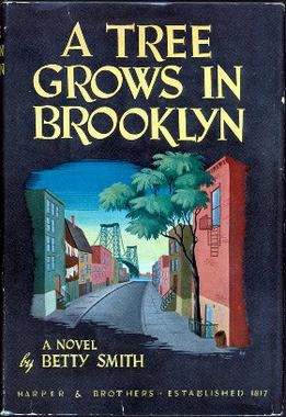 La copertina della prima edizione originale del romanzo "Un albero cresce a Brooklyn": nell'albero nell'illustrazione di copertina si riconosce appunto un ailanto