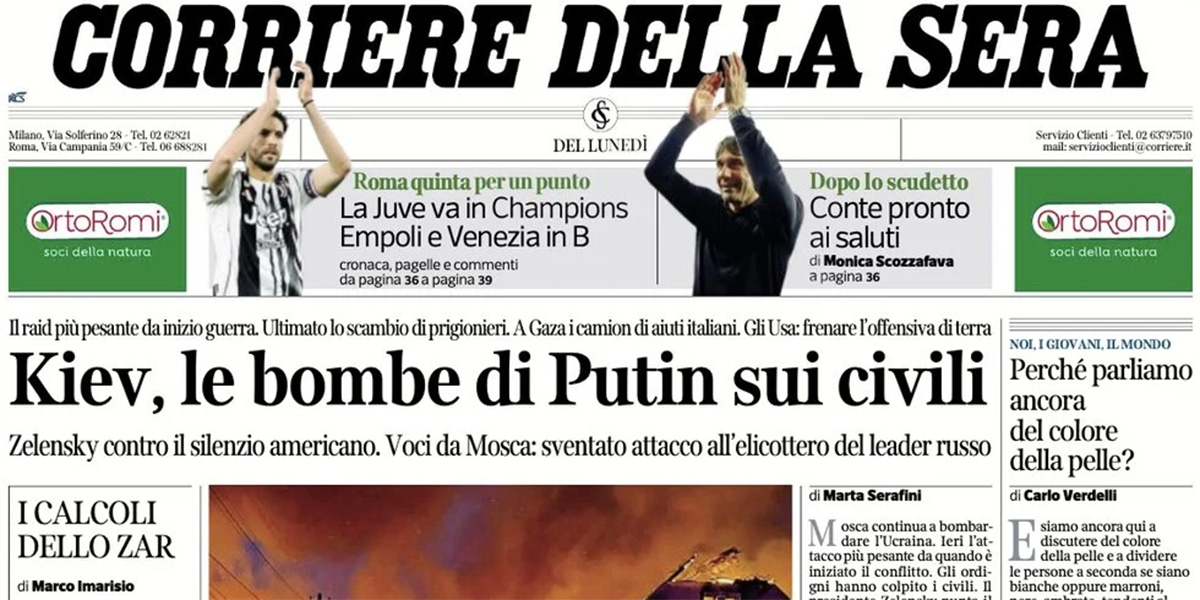 Le prime pagine di oggi
