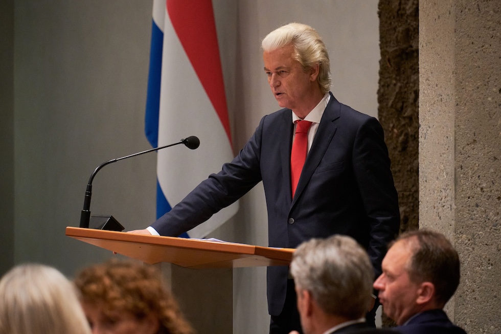 Geert Wilders in parlamento all'Aia, il 4 giugno