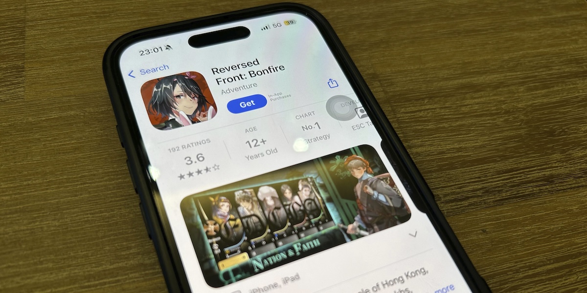 La pagina di Reversed Front: Bonfire sull'App Store di Apple (AP Photo)