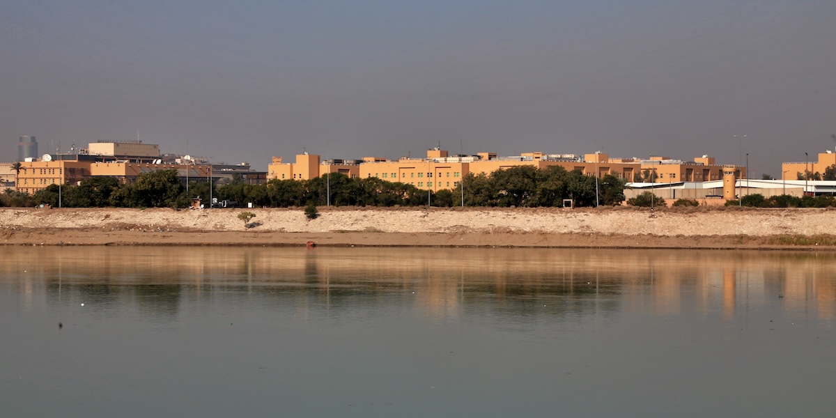 L'ambasciata degli Stati Uniti a Baghdad, fotografata nel 2020