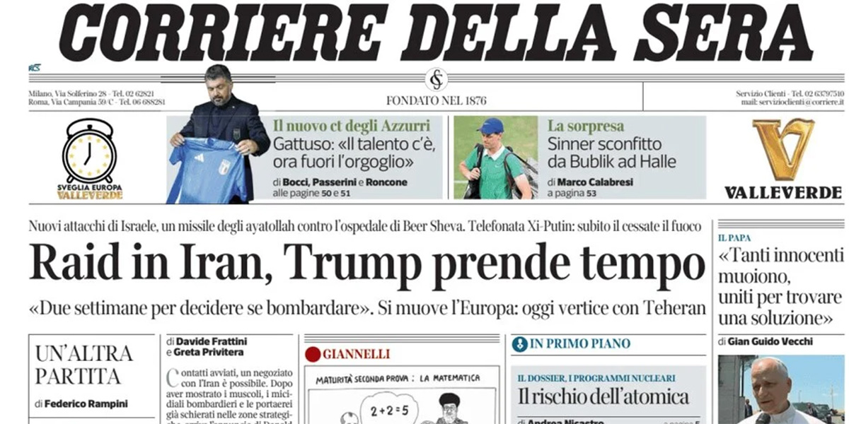 Le prime pagine di oggi