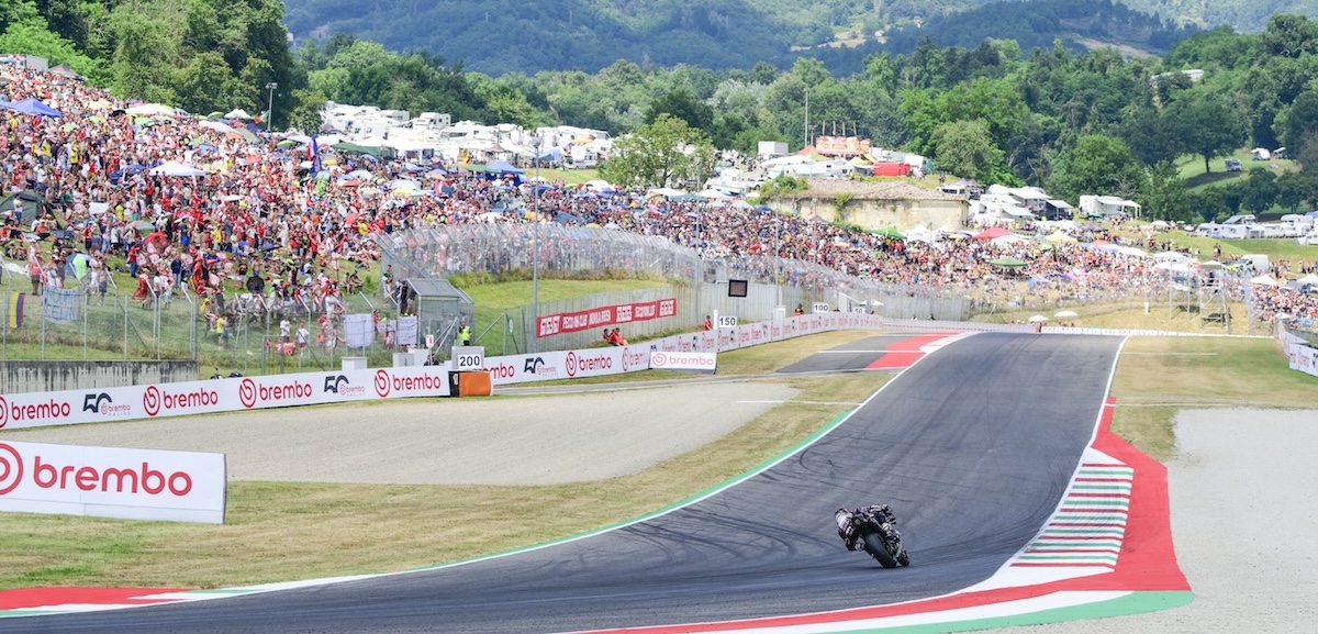 Marc Márquez, attualmente primo in classifica nel Motomondiale, qui durante la recente gara sul circuito del Mugello (Gold & Goose Photography/Getty Images)