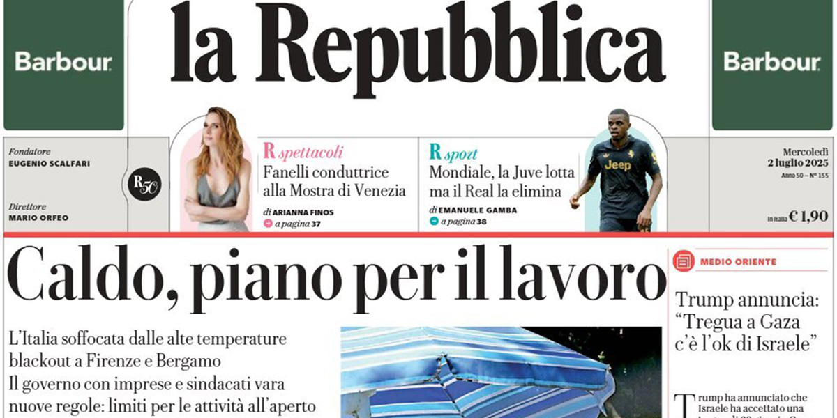 Le prime pagine di oggi
