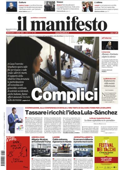 Prima pagina Il Manifesto