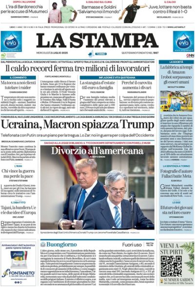 Prima pagina La Stampa