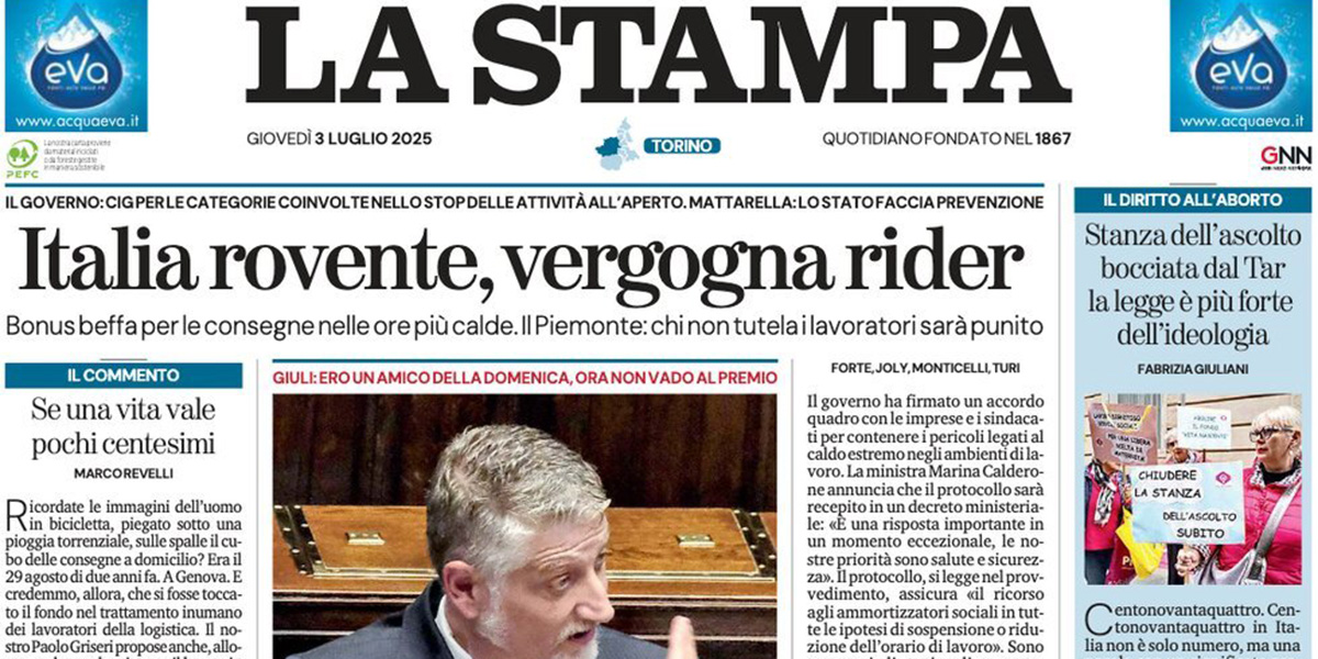 Le prime pagine di oggi