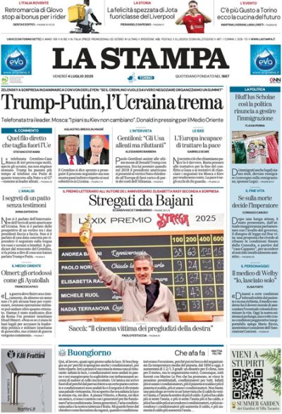 Prima pagina La Stampa