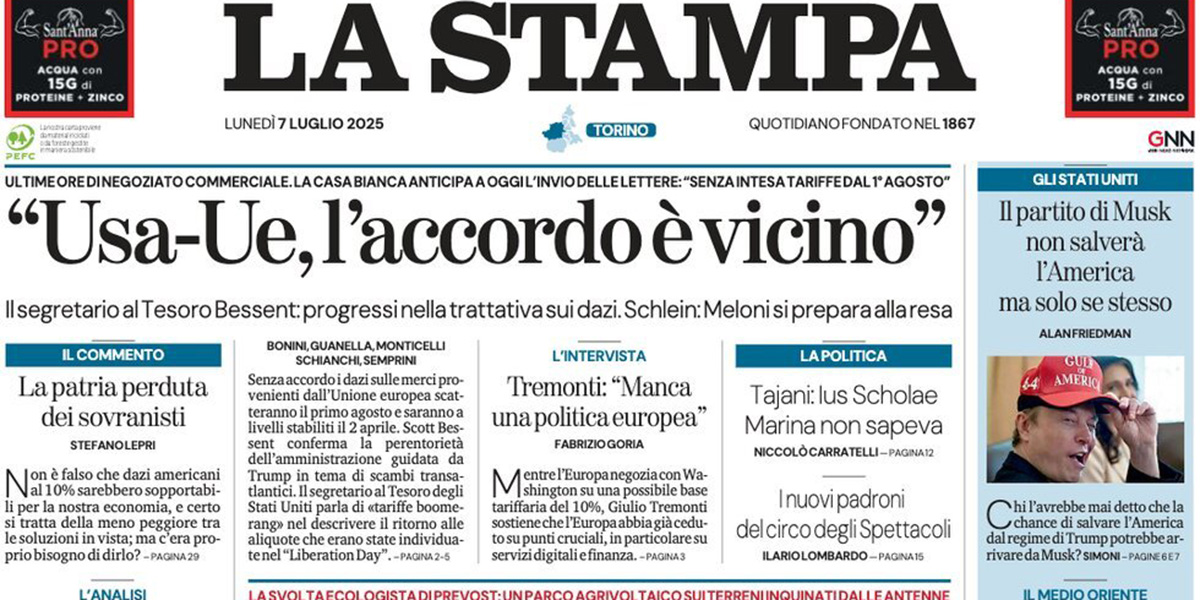 Le prime pagine di oggi