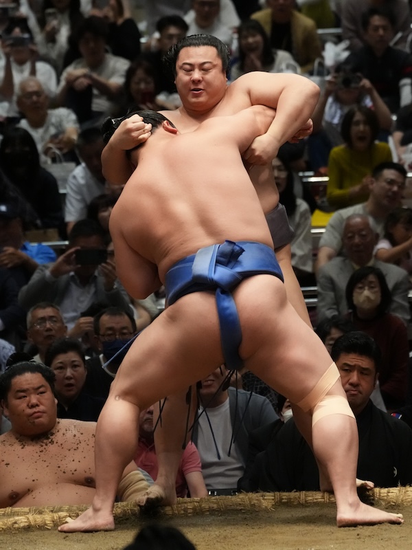 Le muscolose gambe di un lottatore di sumo (Etsuo Hara/Getty Images)