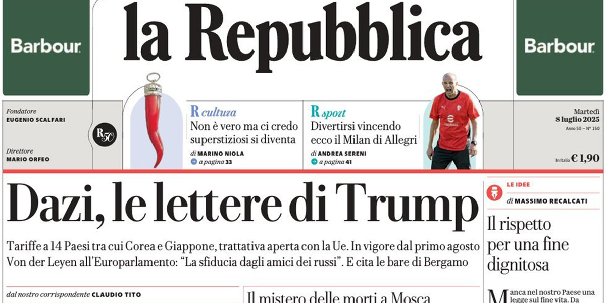 Le prime pagine di oggi
