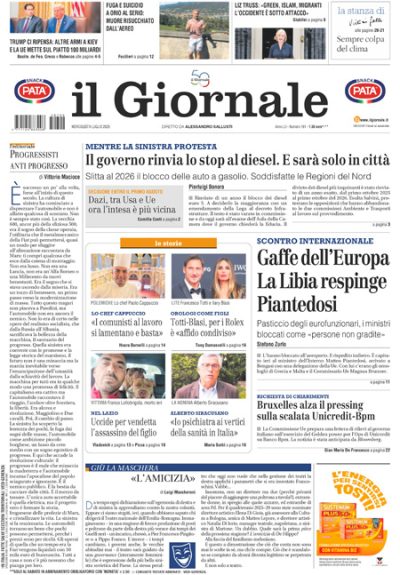 Prima pagina Il Giornale