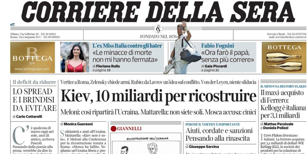 Le prime pagine di oggi