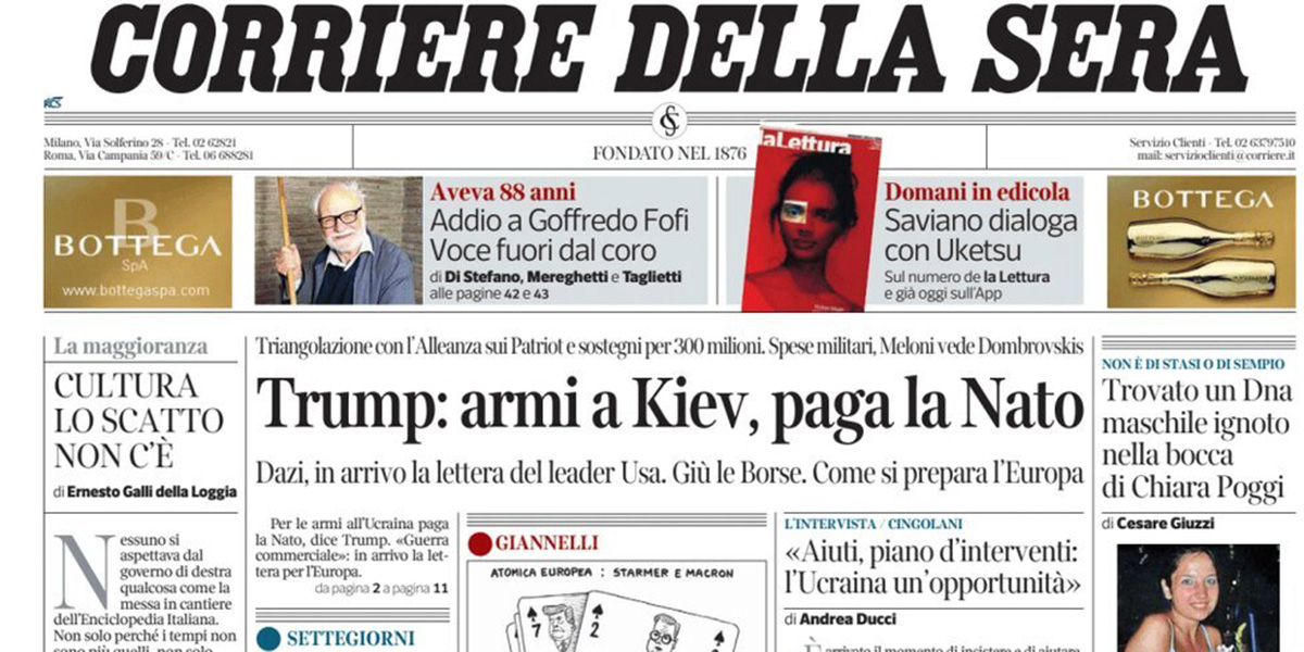 Le prime pagine di oggi