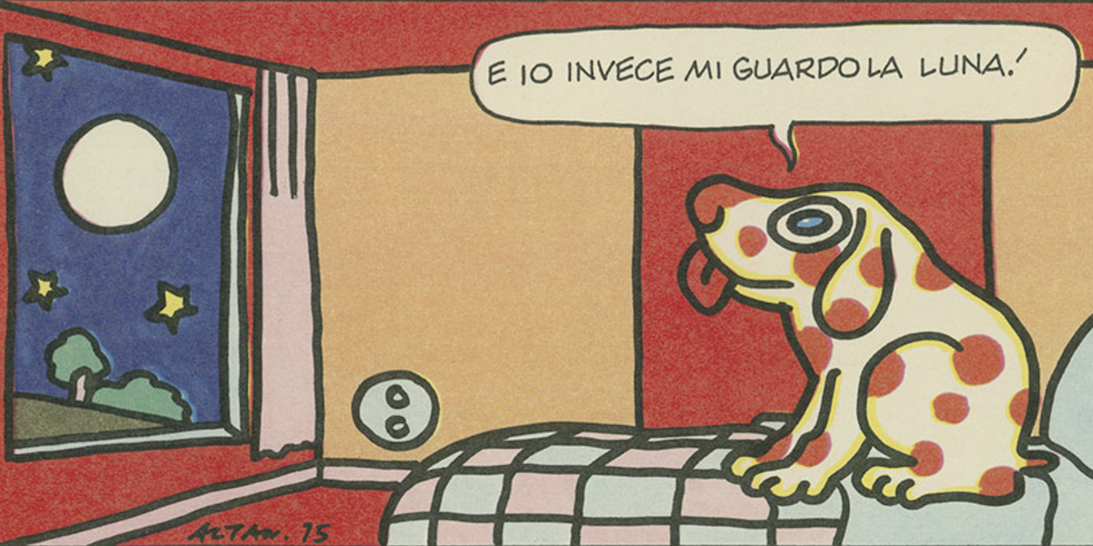 Leggi l'articolo: La prima vignetta della Pimpa, pubblicata cinquant’anni fa
