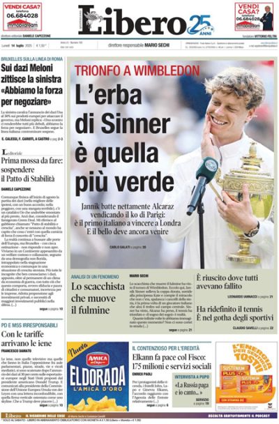 Prima pagina Libero