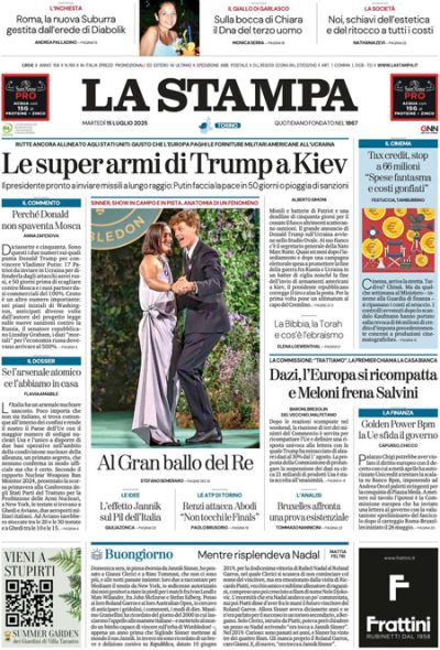 Prima pagina La Stampa