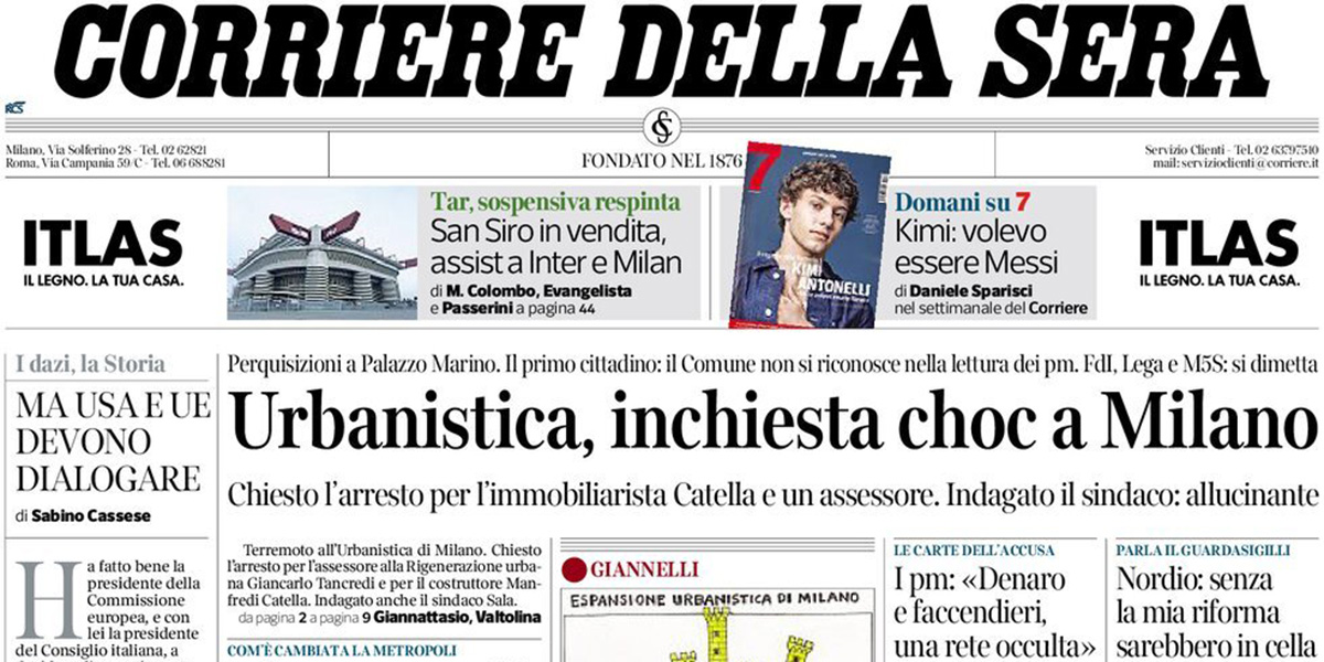 Le prime pagine di oggi