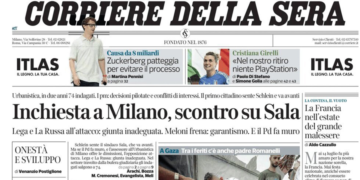 Le prime pagine di oggi