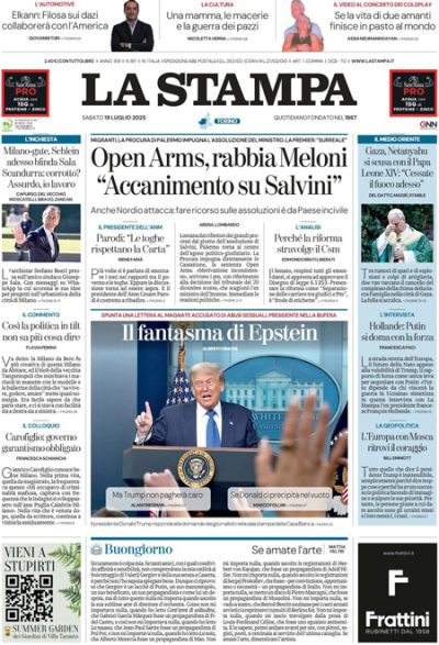 Prima pagina La Stampa