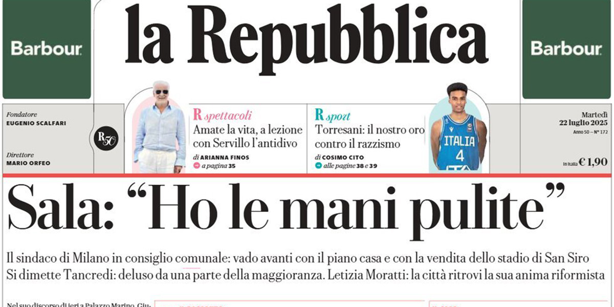 Le prime pagine di oggi