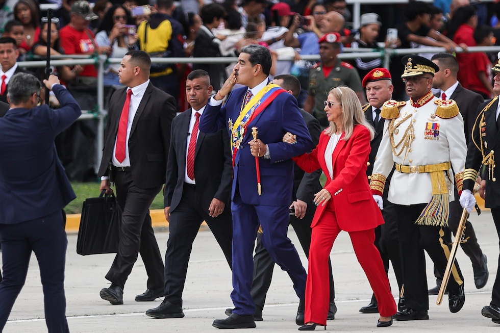 Nicolás Maduro durante una parata militare a Caracas, il 6 luglio