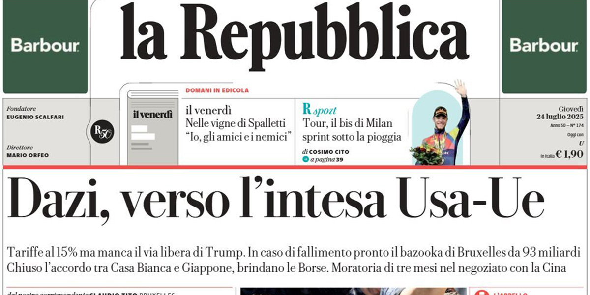 Le prime pagine di oggi