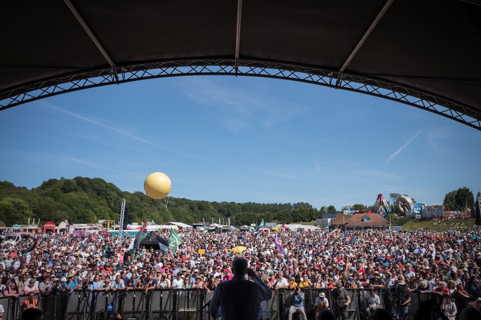 Corbyn durante un comizio a Durham, in Inghilterra, il 12 luglio