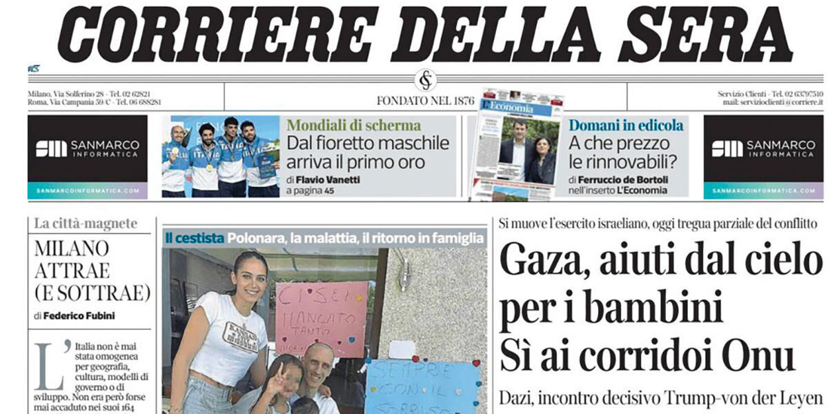 Le prime pagine di oggi