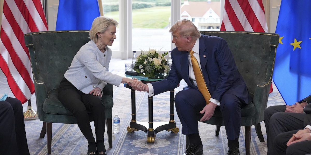 I dazi sulle merci europee saranno del 15 per cento, ha detto Trump