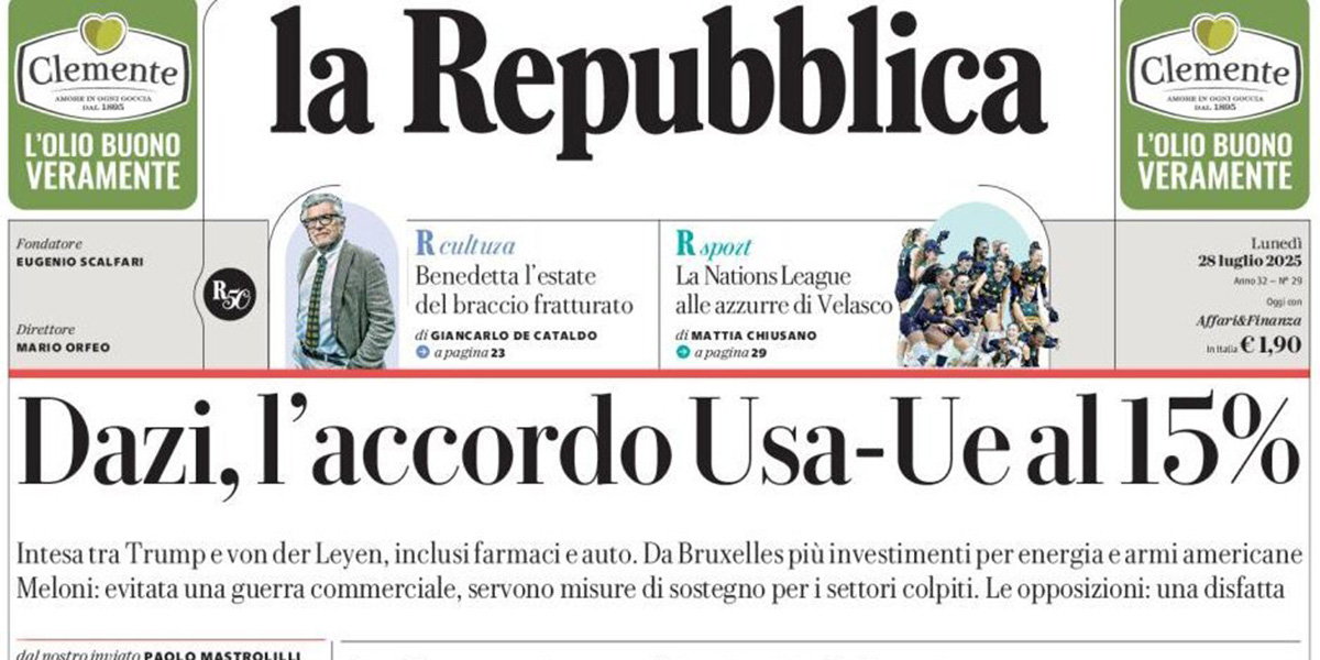 Le prime pagine di oggi