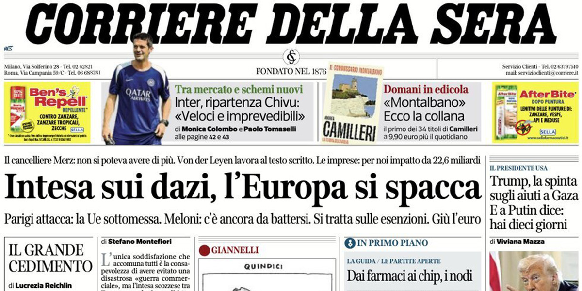 Le prime pagine di oggi