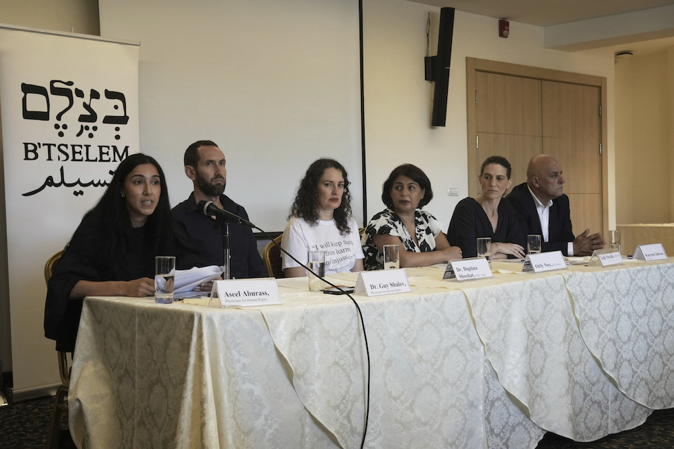 La conferenza stampa congiunta a Gerusalemme in cui B’Tselem e Physicians for Human Rights hanno presentato i rispettivi report, 28 luglio 2025