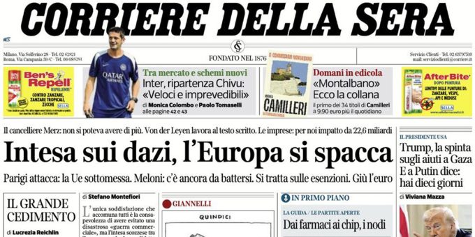 Le prime pagine di oggi