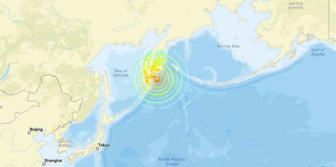C’è stato un terremoto molto forte al largo della Russia orientale