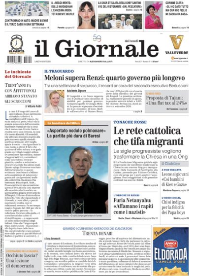Prima pagina Il Giornale