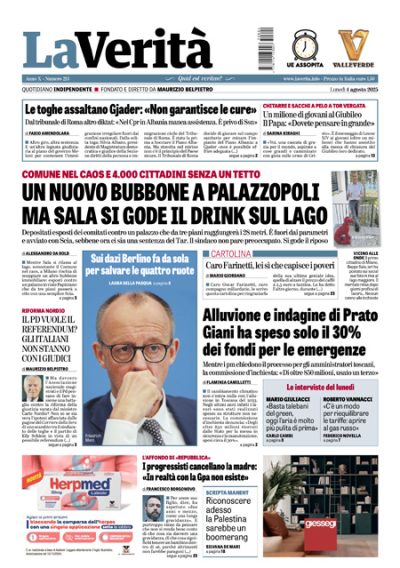 Prima pagina La Verità