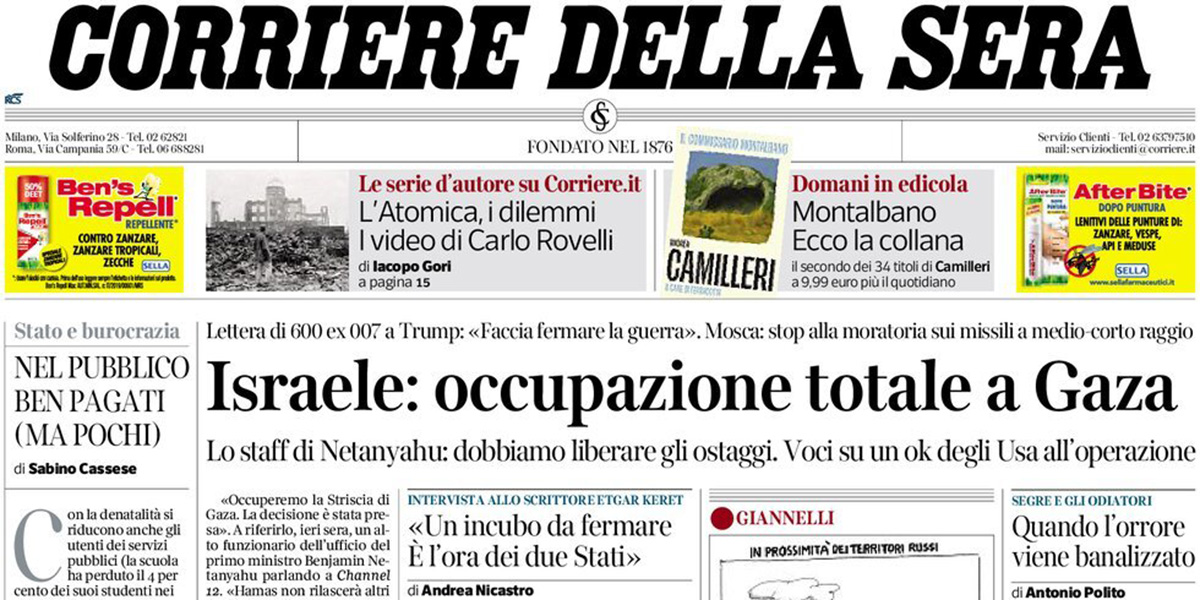 Le prime pagine di oggi