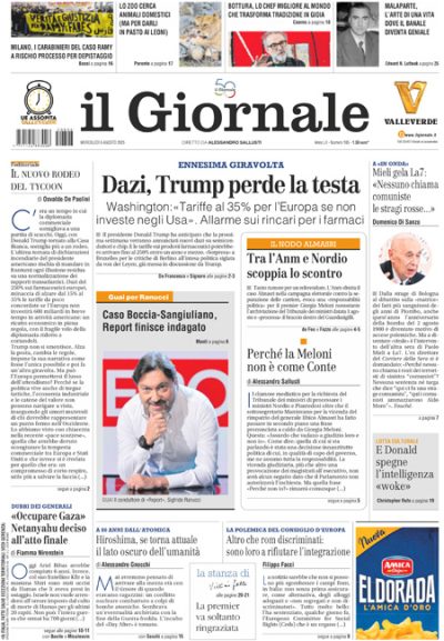 Prima pagina Il Giornale